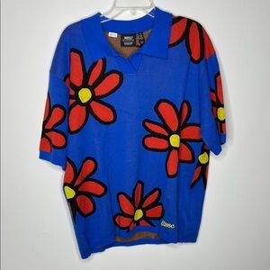 Wesc Floral Knit Polo Sweater - Y2K Streetwear